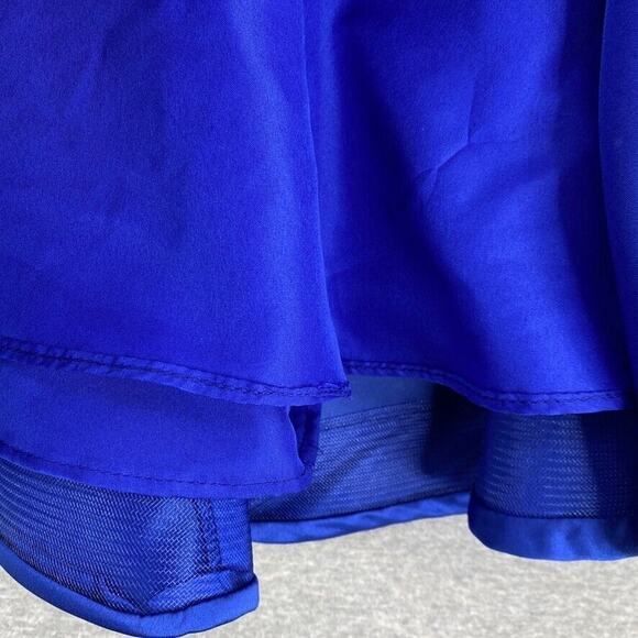 Hebeos Dress Womens 10 Blue Mini Satin Long Sleeve Formal Prom Party Dance NEW - Picture 8 of 16